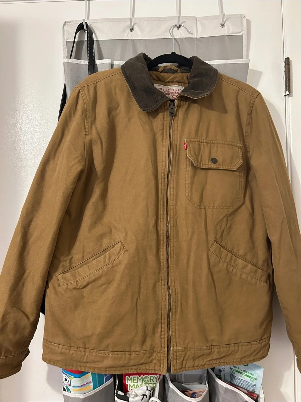 Levi's Tan Canvas Field Jacket with Dark Brown Corduroy Collar